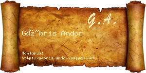 Gábris Andor névjegykártya
