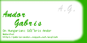 andor gabris business card